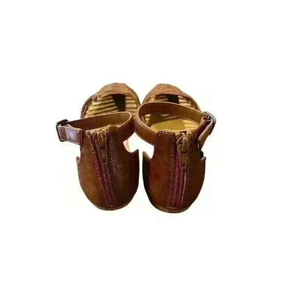 NEW Pacifica Women's Size 7 Whiskey Brown Sandals Flats with Ankle Strap - Picture 4 of 6